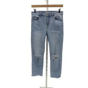 Hidden Women Cropped Jeans Blue Button Mid Rise Cotton Size 28
